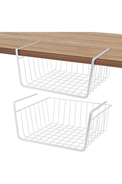 NEXIFY 1Pcs Kitchen Under Shelf Storage Basket Large Lightweight Metal Organizer Rack 40 X 26 X 14 cm