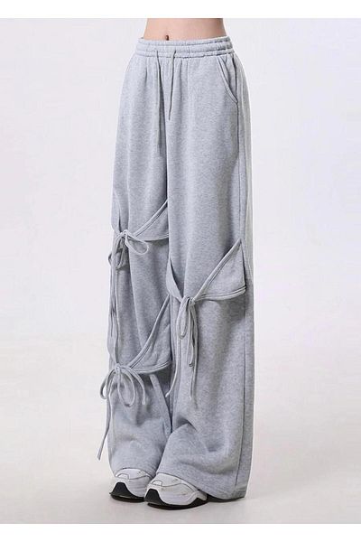 EDVESS Kurdale Detail Knitted Trousers Tracksuit Gray