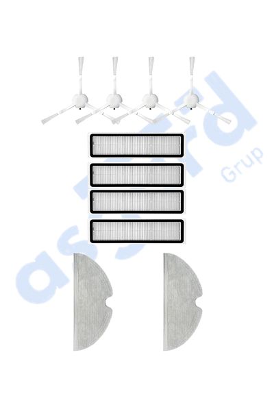 Asgard Grup Dreame D9,D9 Max,L10 Pro,D9 Pro Compatible 4 Side Brushes 4 Filters 2 Mops