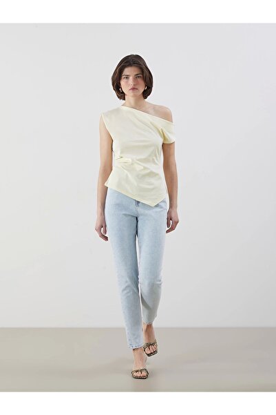 LC Waikiki بنطلون جينز LCW Jeans Indigo Slim Mom للسيدات