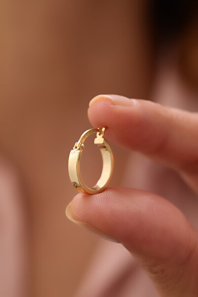 YAVUZ KUYUMCULUK 14 Ayar Altın Çivi Desenli Halka Küpe