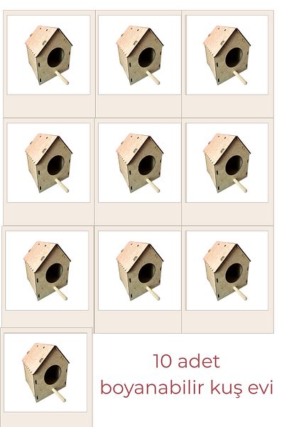 WoodenZoo Wooden Bird House Nest, Hobby, Gift, Painting Raw Mdf (for Activities) 10 Pcs