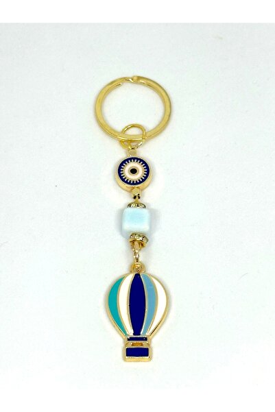 Azrua Breloc metalic cu ochi cu mărgele ochiului răului, breloc metalic cu mă...