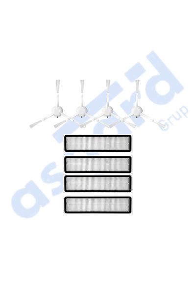 Asgard Grup Dreame D9,D9 Max,L10 Pro,D9 Pro Compatible 4 Side Brushes 4 Filters