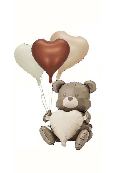 ÇITIPITISTORE Retro Seating Heart Bear Foil Heart Backon Set