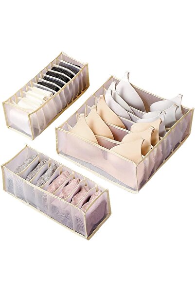 ECVV 3 Pcs Wardrobe Clothes Organizer, Mesh Drawer Organizers