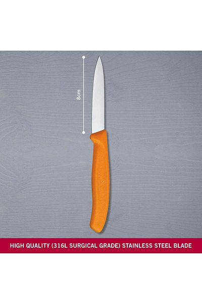 Victorinox Victorinox 6.7606.L119 Swiss Classic Paring 3¼" Straight Spear Point Blade 5/8" Width Orange Handle