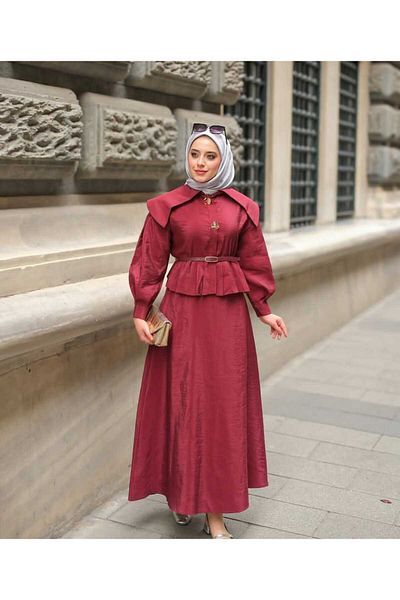 MODA VEDAT Women's Button Detail Sova Skirt Suit -0850