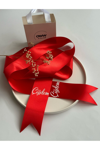 Huyendo İsimli Gelin Kuşağı Beyaz Baskı (2 metre, 6 cm kalınlık)