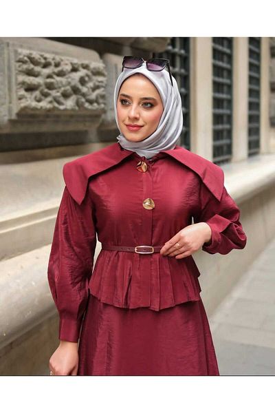MODA VEDAT Women's Button Detail Sova Skirt Suit -0850