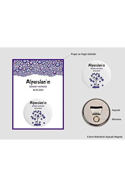 Ste Desing Kişiye Özel Metal Açacak Magnet Sünnet Magnet Nazarlık Bebek Açaca...