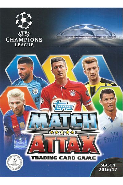TOYFEST 36 حزمة (216 بطاقة) بطاقات لاعبي كرة القدم لبطولة دوري أبطال أوروبا 16/17 Match Attax