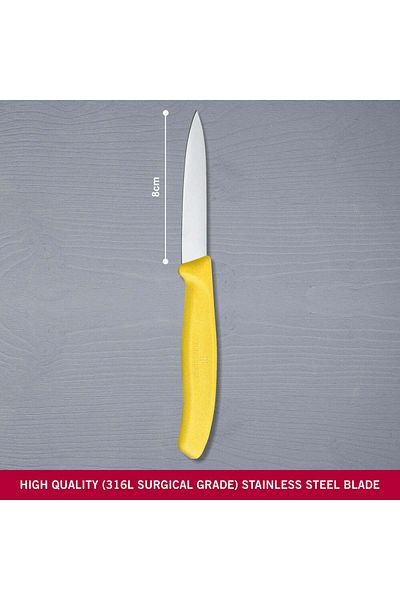 Victorinox Victorinox 6.7606.L118 Swiss Classic Paring 3¼" Straight Spear Point Blade 5/8" Width Yellow Handle
