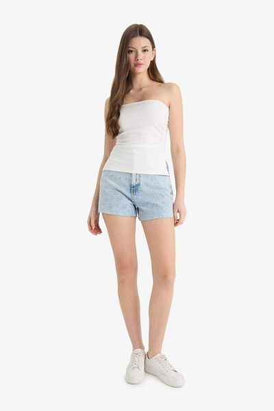 DeFacto New Season Fitted Strapless White Tank Top