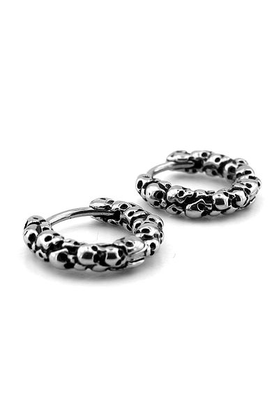 Solfera Skull Stacks Gothic Design Stainless Steel Women Men Earrings Er192