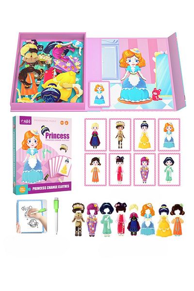 Jet Joc Montessori 2 în 1 - Puzzle magnetic și tablă de scris reutilizabilă