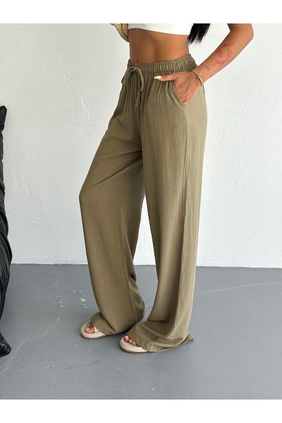 SLAW REZZ Loose Fit Soft Textured Women's Linen Trousers