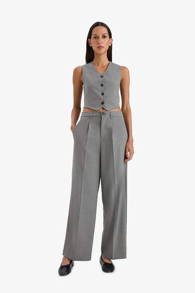 DeFacto New Season Wide Leg Classic Palazzo Trousers with Pincers Wide Loose Legs Basic Plain Long Length