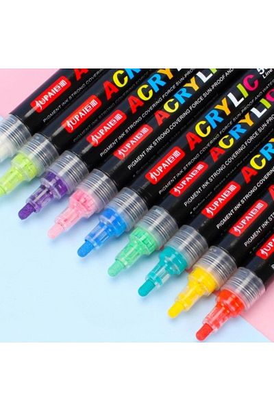 Jupai Set of 24 JUPAI® Acrylic Paint Markers, 4 mm Tip, for Glass, Ceramics, Stones, Wood, Plastic