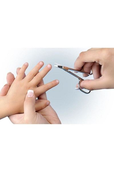 reer Baby Nail Scissors, Round Tip, Nickel-Plated Stainless Steel Solingen, 0 Months, 83