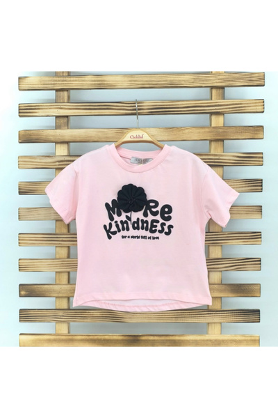 Marka Sensin Kids Cichlid Girls Embossed Floral T-Shirt Shorts Skirt 2 Piece Set