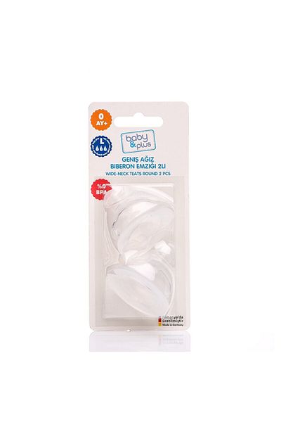Baby Plus Large Bottle Nipple Size M 2 Pack