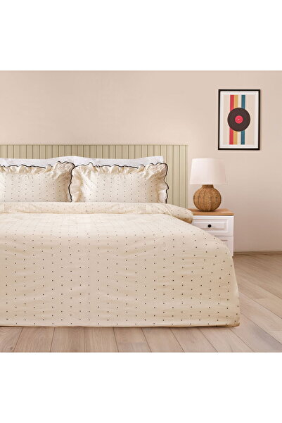 MATMEL طقم غطاء لحاف مزدوج ناعم - كريمي