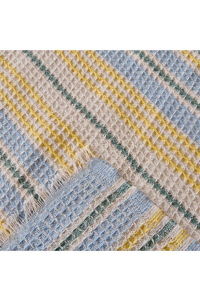 MATMEL Radiant Double Pique - Ecru / Blue - 200X230 cm