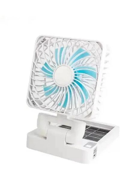 FOXMAG24 Solar car fan, portable, foldable, 3 speeds, rechargeable, ABS, white