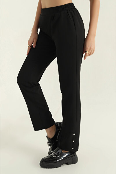 mj style Women's Leg Detailed Polyviscon Trousers