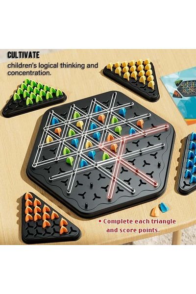 FOXMAG24 International Triangular Chess, Strategy Game for Family, Kids and Adults, Multicolor
