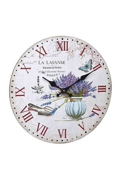 TFA Analogue Wall Clock Made of MDF, Vintage Design, La Lavande, 60.3045.14