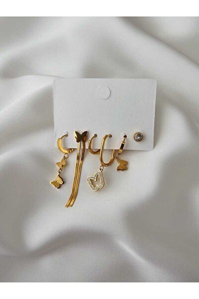 Zivazer Store Women's Steel Tarnish-Free Set of 6 Earrings