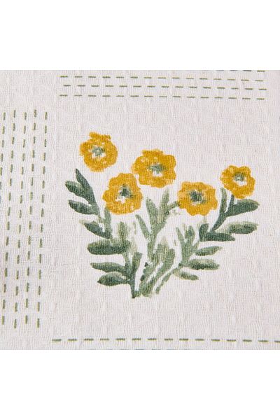 MATMEL Folky Double Pique Set - White / Yellow