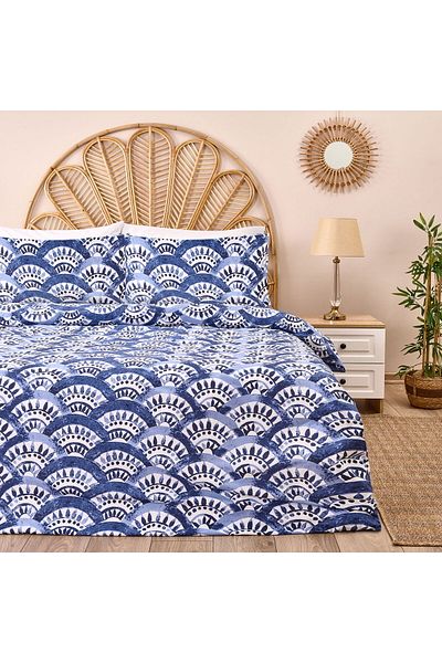 Evidea Soft Sole Double Duvet Cover Set - Blue