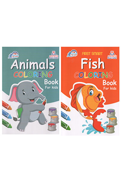 Coloring Book مجموعة كتب تلوين - الأسماك والحيوانات