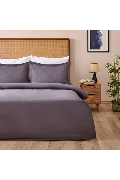 MATMEL Σετ Παπλωματοθήκη Διπλό Μαξιλάρι Oxford - Anthracite