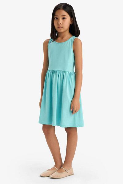 DeFacto New Season Girls' Crew Neck Sleeveless Dress