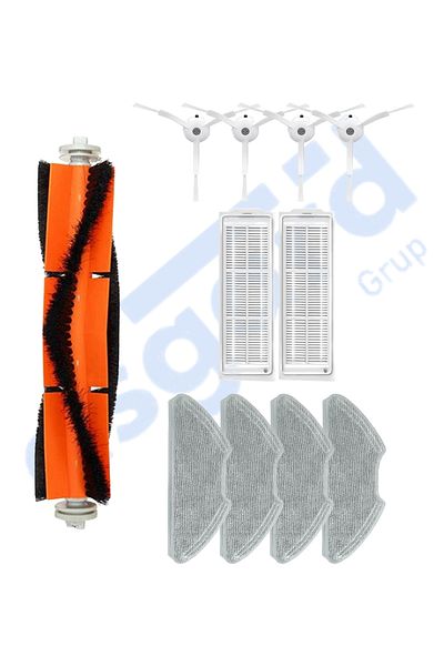 Asgard Grup Xiaomi Mop 2 Pro (Mjst1Shw) -Mop 2 Lite Compatible 1 Main Brush 4 Side Brushes 2 Filters 4 Mops