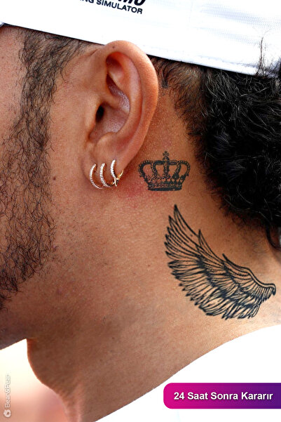 BP Tattoo 1 Ay Kalıcı Kanat Dövmesi Taç Dövmesi Ense Boyun Dövme Tattoo