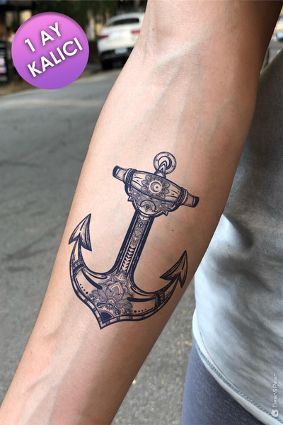 BP Tattoo 1 Ay Kalıcı Gerçek Dövme Görünümlü Çapa Dövmesi Tattoo