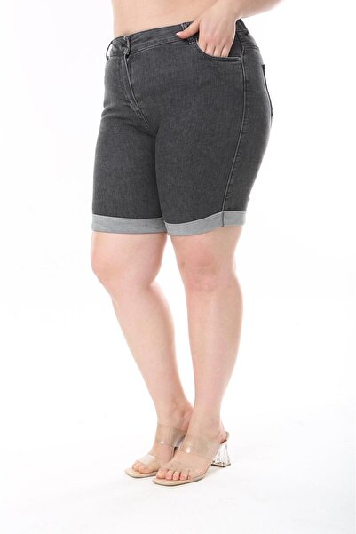 EYLÜLXXL Women's Large Size Double Leg Jeans Shorts