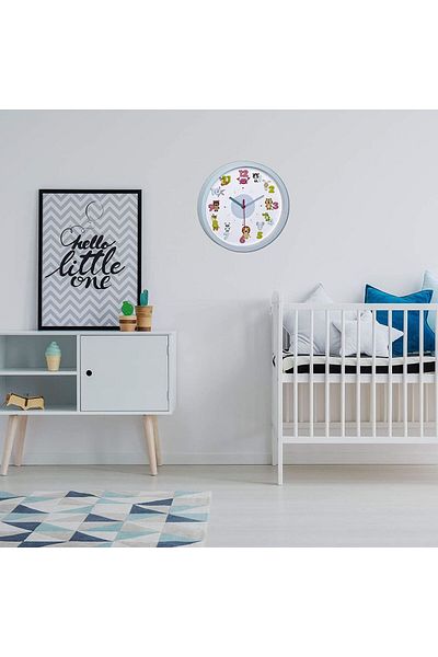 TFA Children's Wall Clock, Silent, With Animals And 3D Figures, Little Animals 60.3051.14