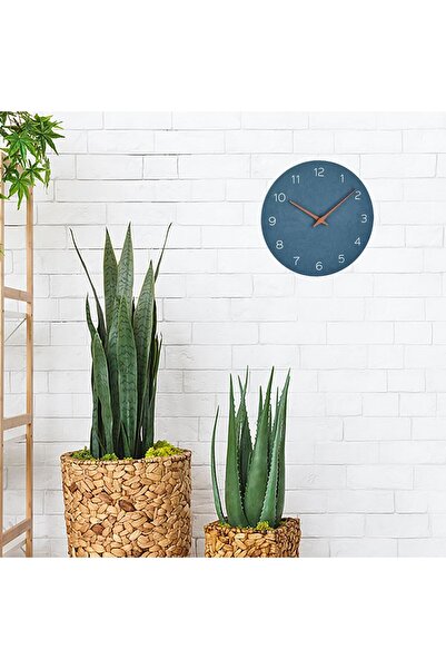 TFA Silent precision wooden clock, analog, wall clock, minimalist design, blue, 60.3054.06