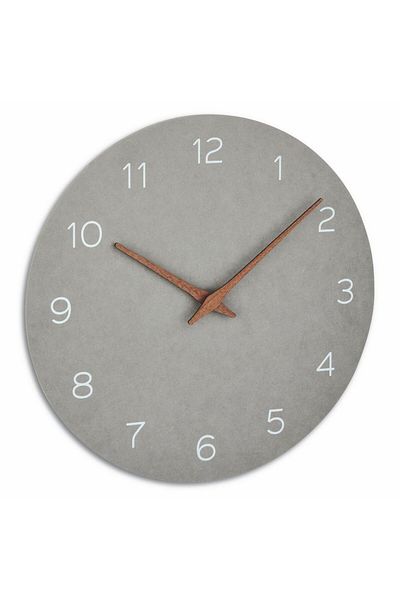 TFA Silent Precision Wooden Clock, Analogue, Wall Clock, Minimalist Design, Grey, 60.3054.10