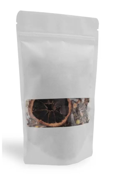 DOYPACK Beyaz Kraft Pencereli Kilitli Doypack 16*27 - 500 GR - (100 ADET)