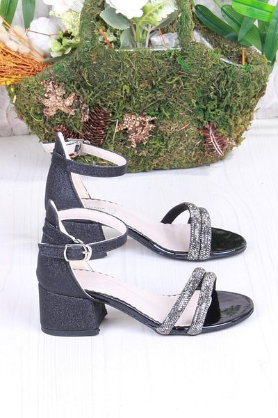 fort 352087 Stone Detailed Heeled Girl's Evening Dress Shoes