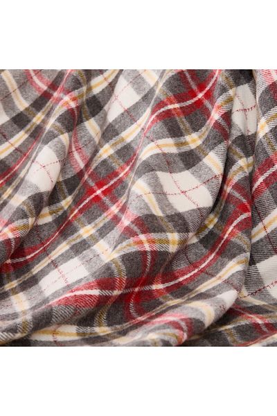 ASPARTAM Sim İp Detailed Scottish Sofa Shawl - Red - 130X170 cm