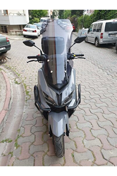 MOTOCAM Küba Novax 200 Ön Cam 2023-2026 Model 57cm Füme Renkli 4mm ORTA BOYLU...