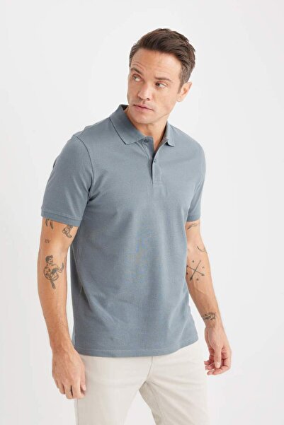 DeFacto Neues, kurzärmliges Polo-Basic-T-Shirt mit normaler Passform C1293ax24sp